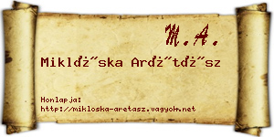 Miklóska Arétász névjegykártya